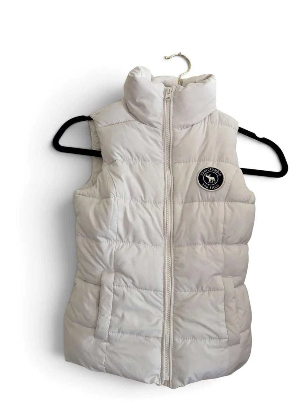 Abercrombie Kids Unisex White Puffer Vest Size Small